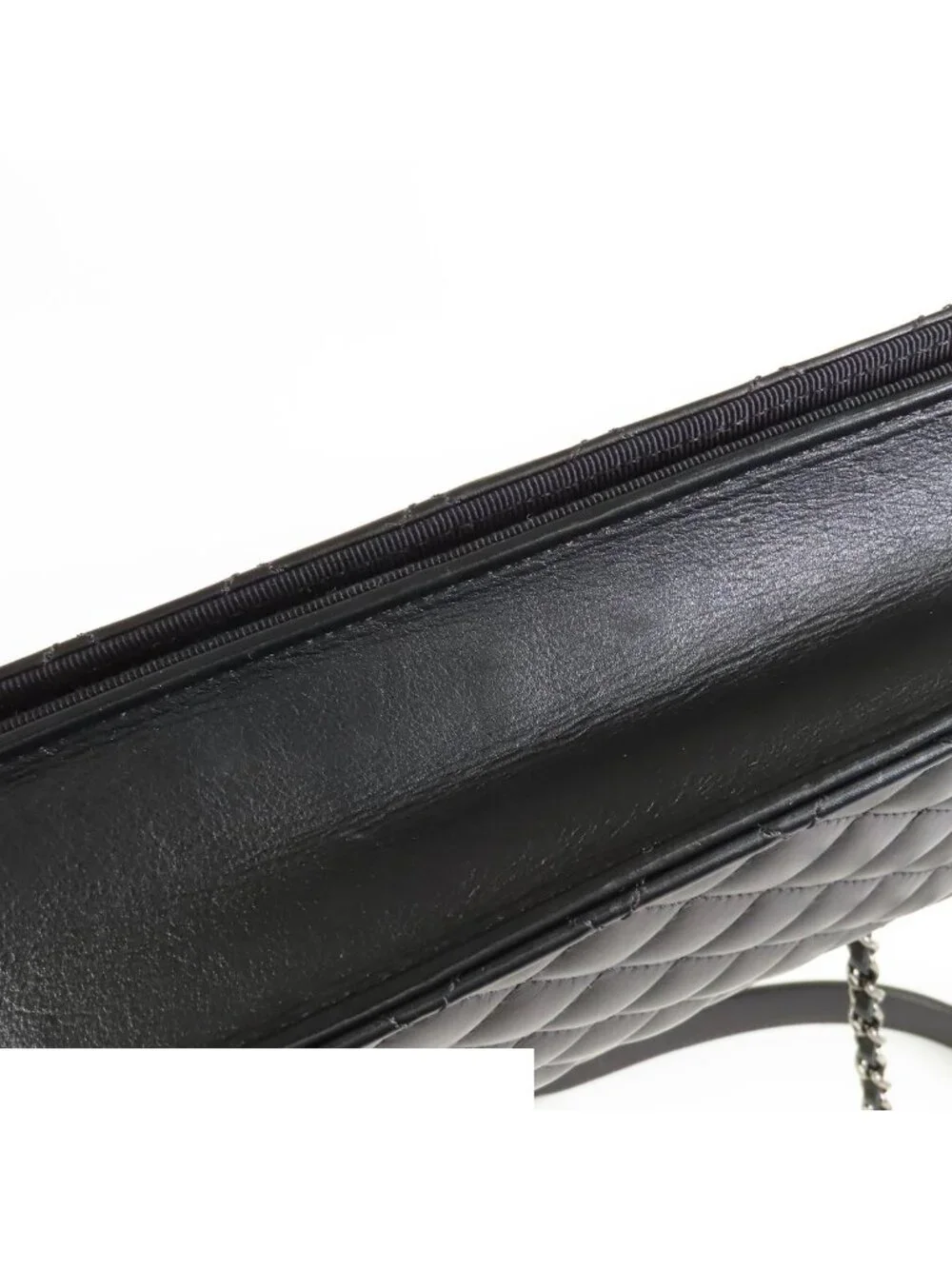 Chanel Quilted Full Flap Chain Black Silver Leather Shoulder Bag